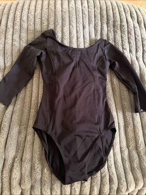 Black 3/4-Sleeve Leotard